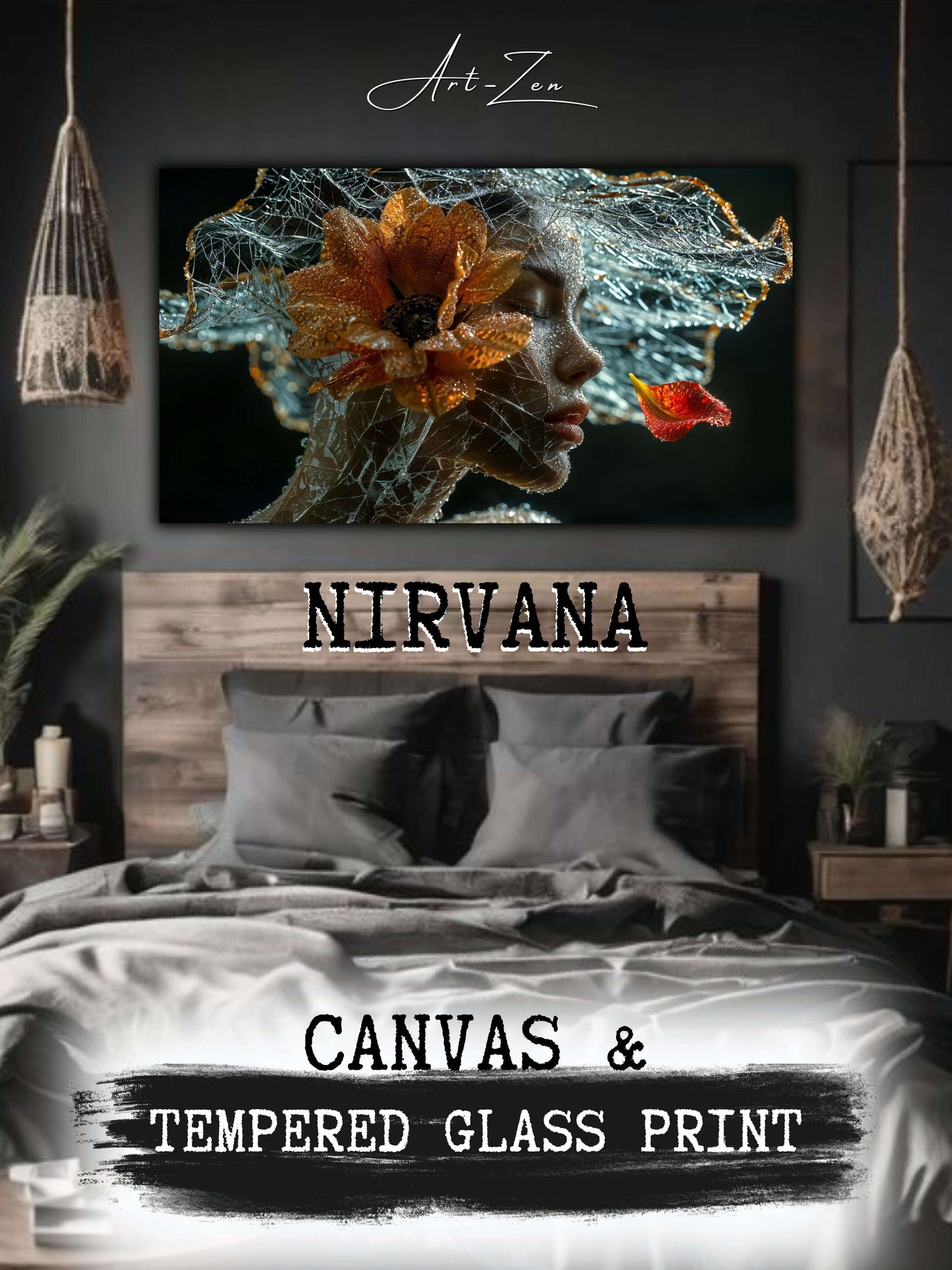 Glass Painting/Canvas Painting - Nirvana 1